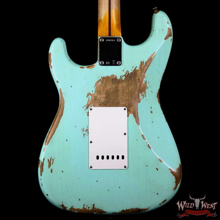 Fender Custom Shop 1957 Stratocaster Heavy Relic Maple Neck Surf Green - Image 6