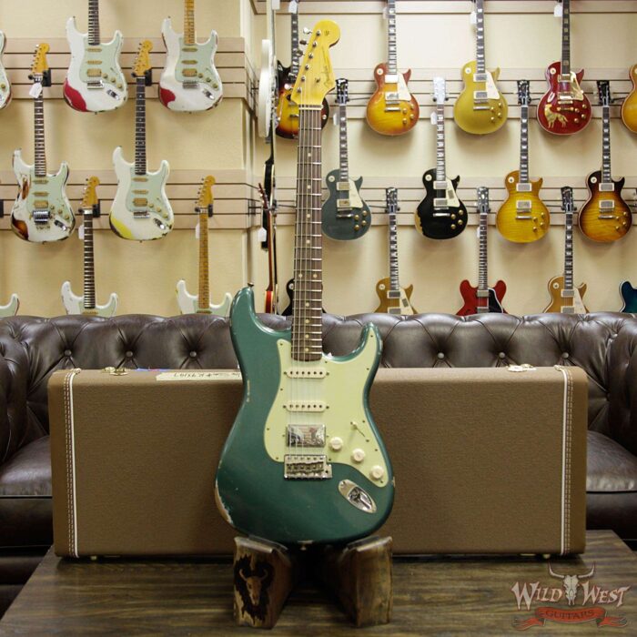 Fender Custom Shop 1962 Stratocaster HSS Relic EVH Pickup Rosewood Fingerboard Sherwood Green Metallic - Image 12