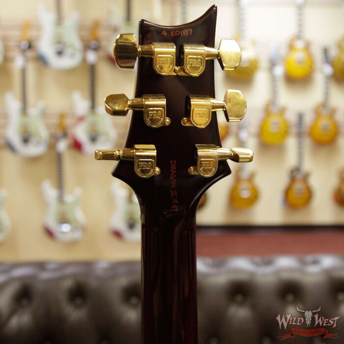 1994 PRS Dragon III # 47 of 100 Special Order Quilt Top Brazilian Rosewood Fingerboard Dark Cherry Sunburst - Image 9