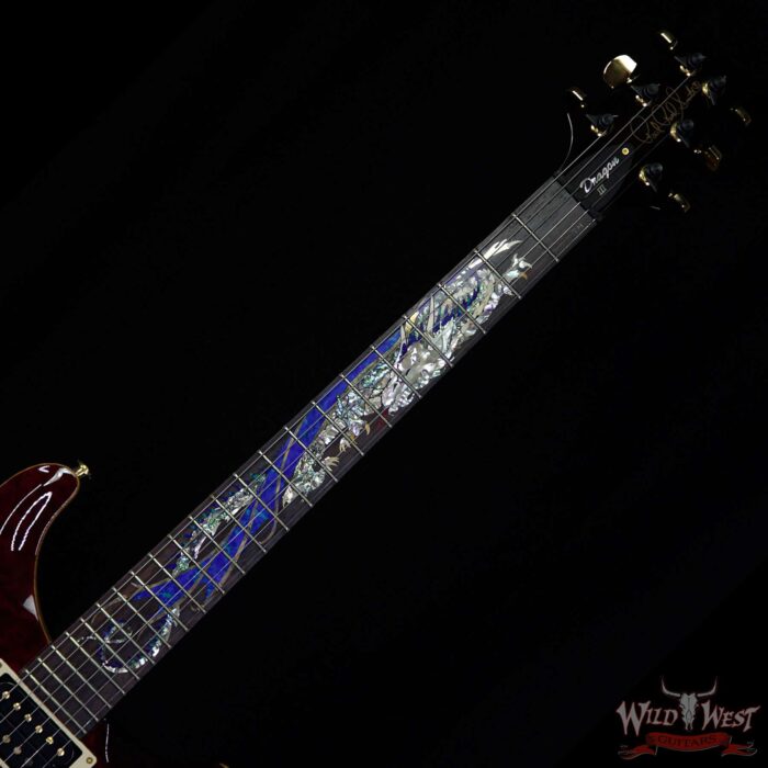 1994 PRS Dragon III # 47 of 100 Special Order Quilt Top Brazilian Rosewood Fingerboard Dark Cherry Sunburst - Image 7