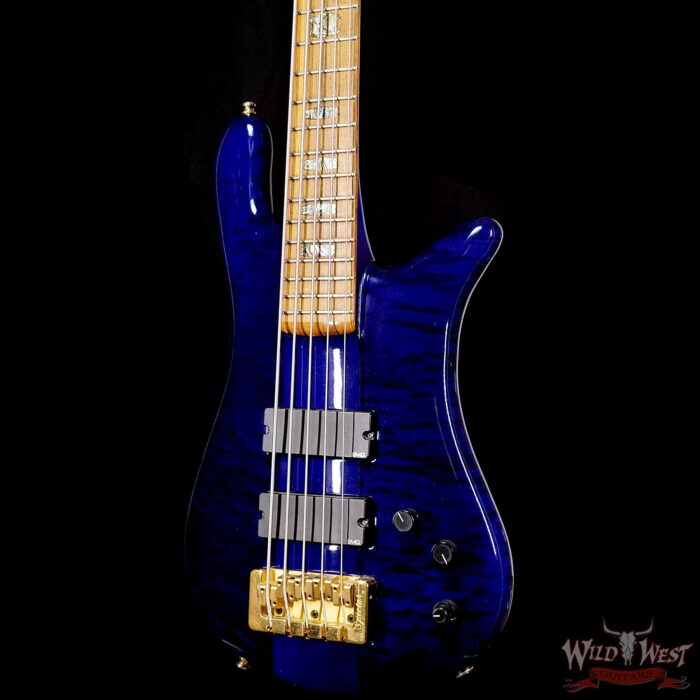 Spector USA NS-5XL #020 5-String Bass Guitar Trans Blue EMG Pickups Aug 20th 1999 - Image 2