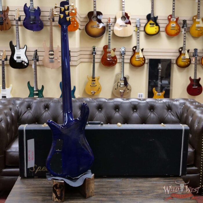 Spector USA NS-5XL #020 5-String Bass Guitar Trans Blue EMG Pickups Aug 20th 1999 - Image 8