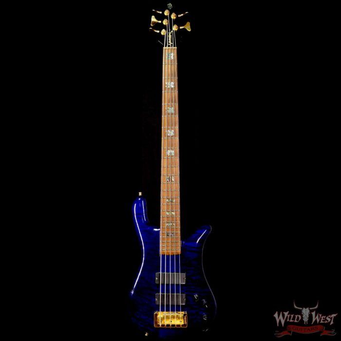 Spector USA NS-5XL #020 5-String Bass Guitar Trans Blue EMG Pickups Aug 20th 1999 - Image 3