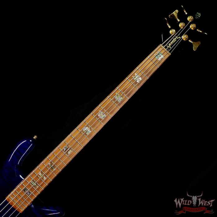 Spector USA NS-5XL #020 5-String Bass Guitar Trans Blue EMG Pickups Aug 20th 1999 - Image 4