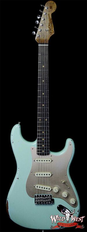 Fender Custom Shop 1960 Roasted Stratocaster Relic Birdseye Maple Neck AAA Rosewood Surf Green