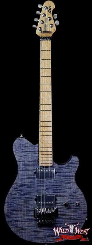Ernie Ball Music Man BFR Limited #48 of 75 Axis Floyd Rose Birdseye Maple Neck Steel Blue