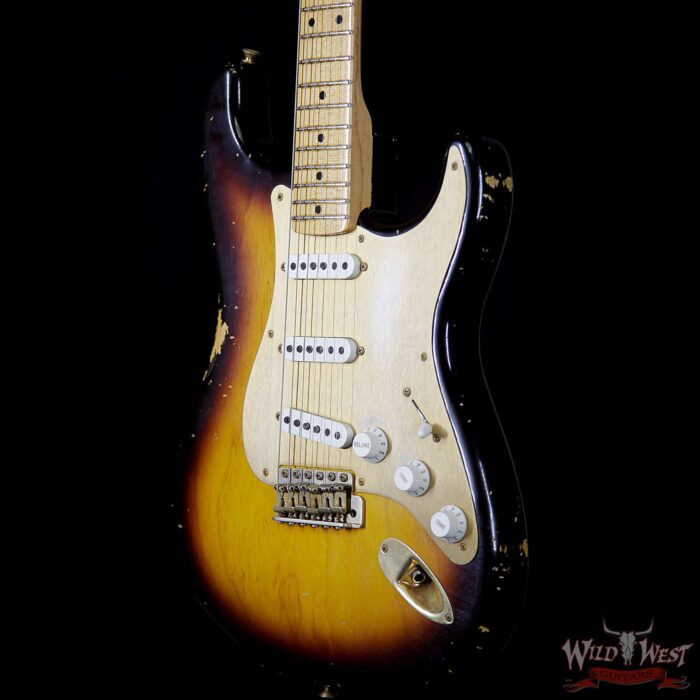 2013 Fender Custom Shop 1956 Stratocaster Relic 2 Tone Sunburst 6.9 Pounds - Image 2