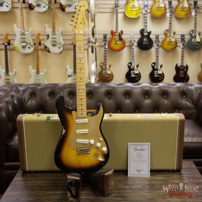 2013 Fender Custom Shop 1956 Stratocaster Relic 2 Tone Sunburst 6.9 Pounds - Image 6