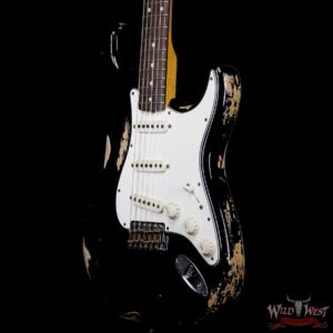 2013 Fender Custom Shop 1960 Stratocaster Heavy Relic Rosewood Slab Board Black - Image 2