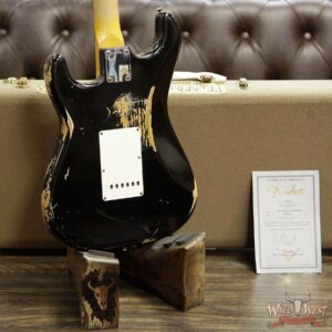 2013 Fender Custom Shop 1960 Stratocaster Heavy Relic Rosewood Slab Board Black - Image 13