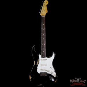 2013 Fender Custom Shop 1960 Stratocaster Heavy Relic Rosewood Slab Board Black - Image 4