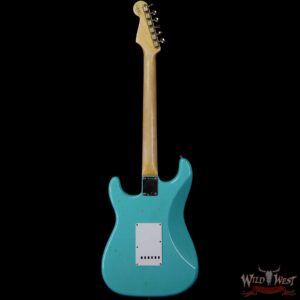 2017 Fender Custom Shop 1963 Stratocaster Journeyman Relic Faded Sea Foam Green Gold Hardware - Image 5