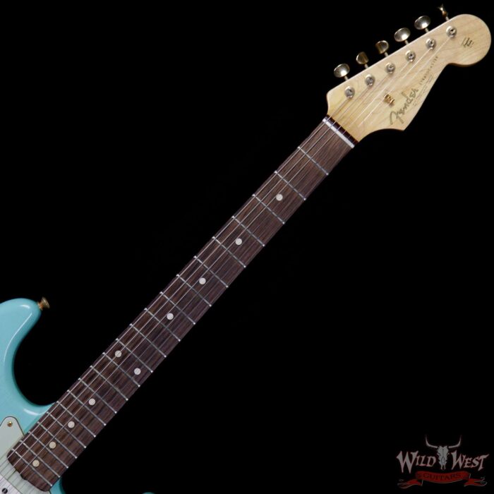2017 Fender Custom Shop 1963 Stratocaster Journeyman Relic Faded Sea Foam Green Gold Hardware - Image 8