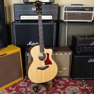 2018 Taylor 214CE DLX Electric-Acoustic Guitar Natural - Image 4