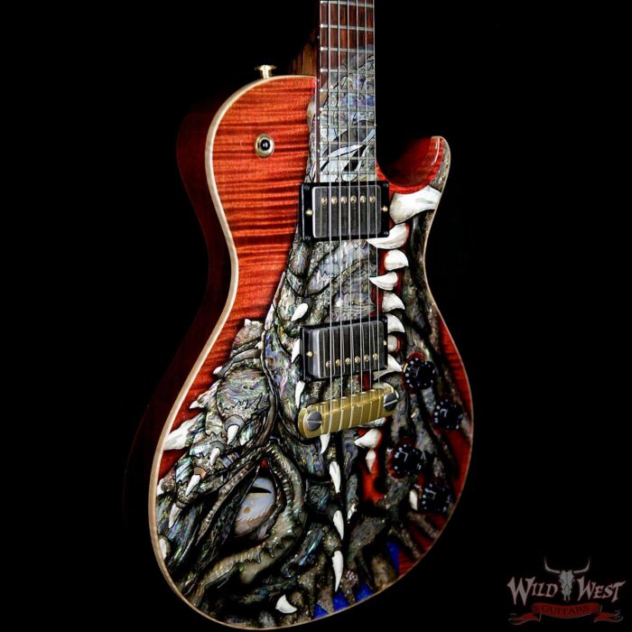 Paul Reed Smith PRS Singlecut Dragon 2002 #23 Brazilian Rosewood Neck and Board Black Cherry - Image 5