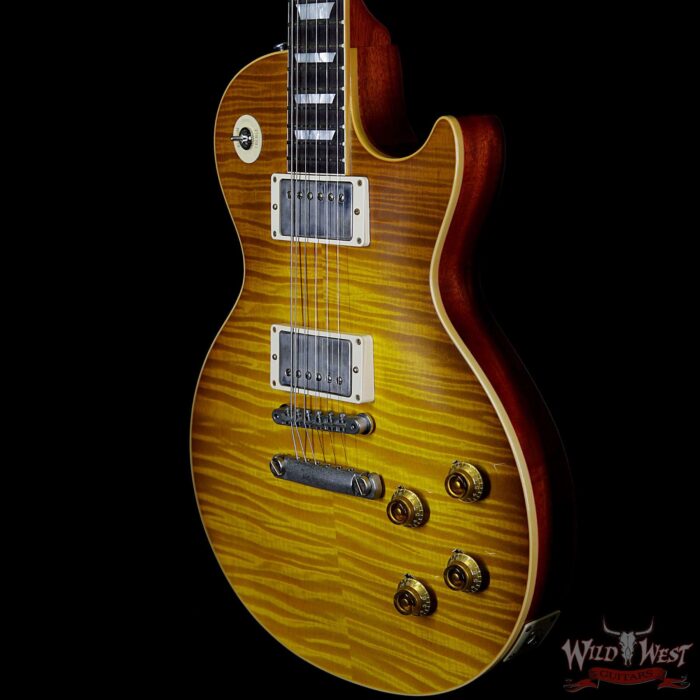 Gibson Custom Shop Historic 1959 Les Paul VOS Hand Selected Killer Top Brazilian Rosewood Board Honey Lemon Fade 8.30 Lbs - Image 2