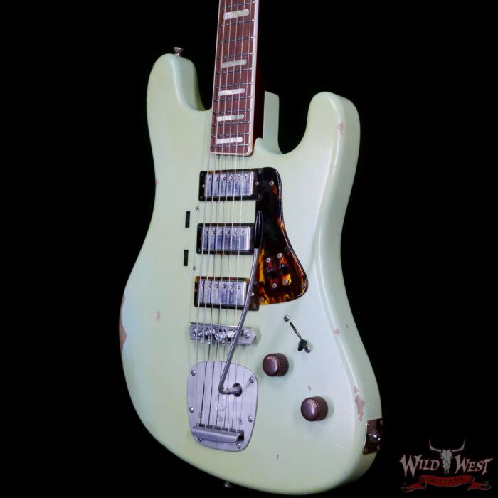 Castedosa Guitars Conchers Baritone with Fuzz HHH Brazilian Rosewood Board Aged Sonic Blue Built & Relic by Carlos Lopez - Image 2