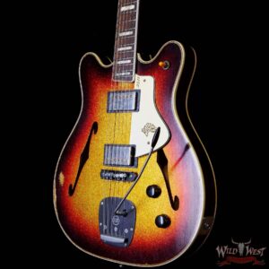 Castedosa Guitars 3511 Lobo Sem-Hollow Brazilian Rosewood Fingerboard 3 Tone Sunburst Sparkle Built & Relic by Carlos Lopez - Image 2