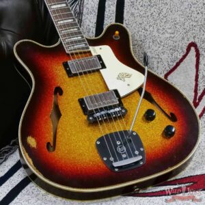 Castedosa Guitars 3511 Lobo Sem-Hollow Brazilian Rosewood Fingerboard 3 Tone Sunburst Sparkle Built & Relic by Carlos Lopez - Image 8