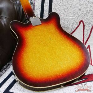 Castedosa Guitars 3511 Lobo Sem-Hollow Brazilian Rosewood Fingerboard 3 Tone Sunburst Sparkle Built & Relic by Carlos Lopez - Image 11