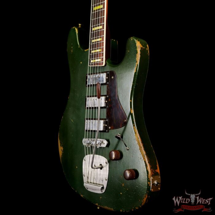Castedosa Guitars Conchers Baritone TS mini Humbuckers Aged Cadillac Green Relic & Built by Carlos Lopez - Image 2