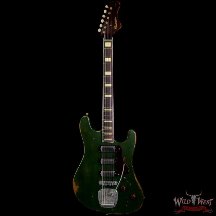 Castedosa Guitars Conchers Baritone TS mini Humbuckers Aged Cadillac Green Relic & Built by Carlos Lopez - Image 3