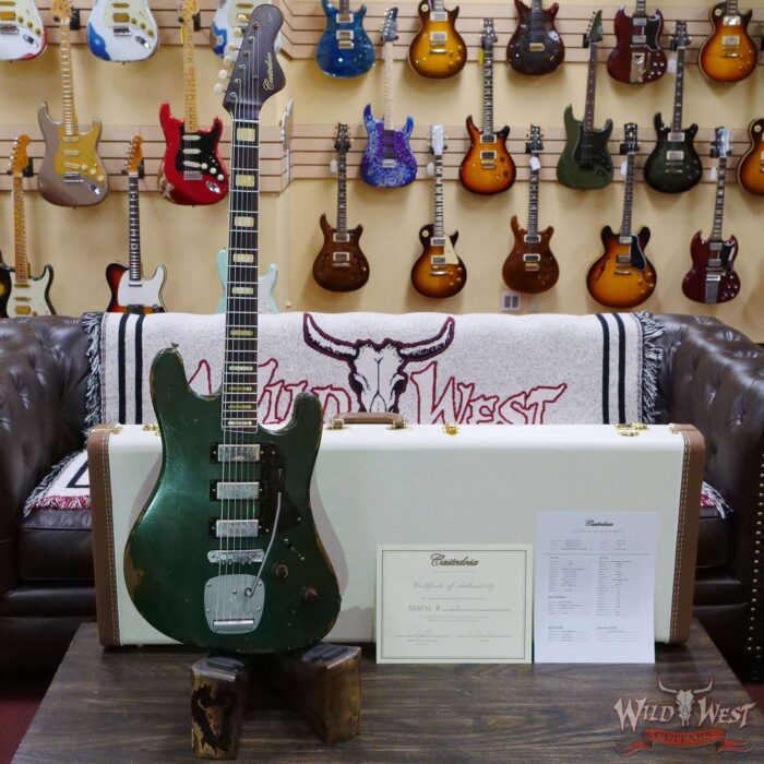 Castedosa Guitars Conchers Baritone TS mini Humbuckers Aged Cadillac Green Relic & Built by Carlos Lopez - Image 6