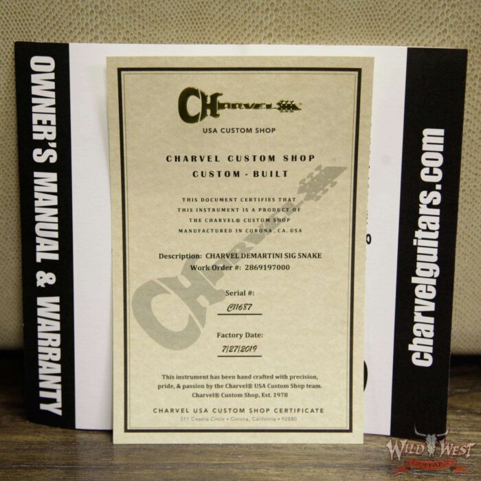 Charvel Custom Shop Warren DeMartini USA Signature Snake HS Floyd Rose Maple Neck Snakeskin Graphic - Image 13