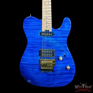 Charvel Custom Shop Limited Edition Style 2 HS Floyd Rose Flame Maple top Trans Blue Gold Hardware 8.25 LBS - Image 2