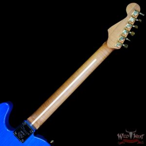 Charvel Custom Shop Limited Edition Style 2 HS Floyd Rose Flame Maple top Trans Blue Gold Hardware 8.25 LBS - Image 4