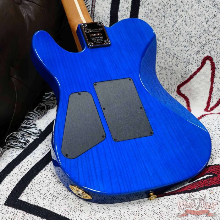 Charvel Custom Shop Limited Edition Style 2 HS Floyd Rose Flame Maple top Trans Blue Gold Hardware 8.25 LBS - Image 9