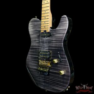 Charvel Custom Shop Limited Edition Style 2 HS Floyd Rose Flame Maple top Trans Black Gold Hardware 8.35 LBS - Image 2