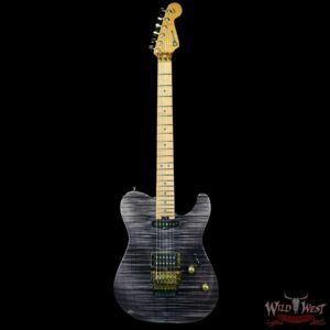 Charvel Custom Shop Limited Edition Style 2 HS Floyd Rose Flame Maple top Trans Black Gold Hardware 8.35 LBS - Image 3