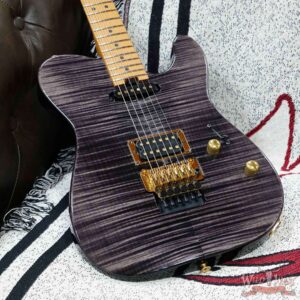 Charvel Custom Shop Limited Edition Style 2 HS Floyd Rose Flame Maple top Trans Black Gold Hardware 8.35 LBS - Image 8