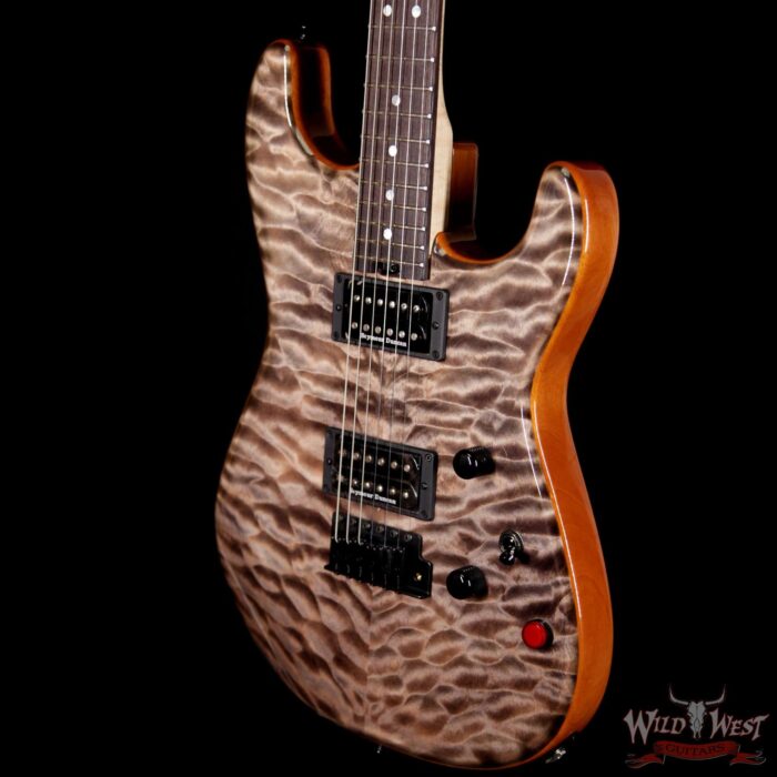 Charvel USA Custom Shop WW005 Masterbuilt Red Dave San Dimas HH Quiltd Maple Top Birdseye Neck Trans Charcoal - Image 2