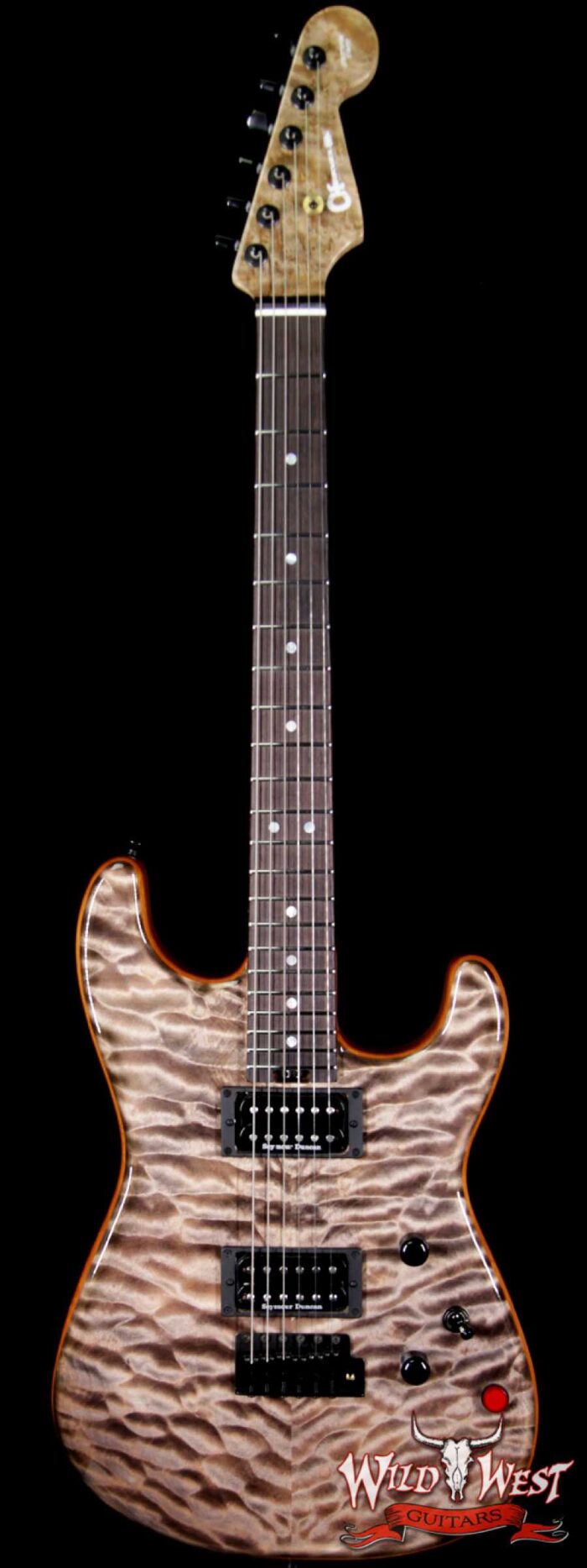 Charvel USA Custom Shop WW005 Masterbuilt Red Dave San Dimas HH Quiltd Maple Top Birdseye Neck Trans Charcoal - Image 1