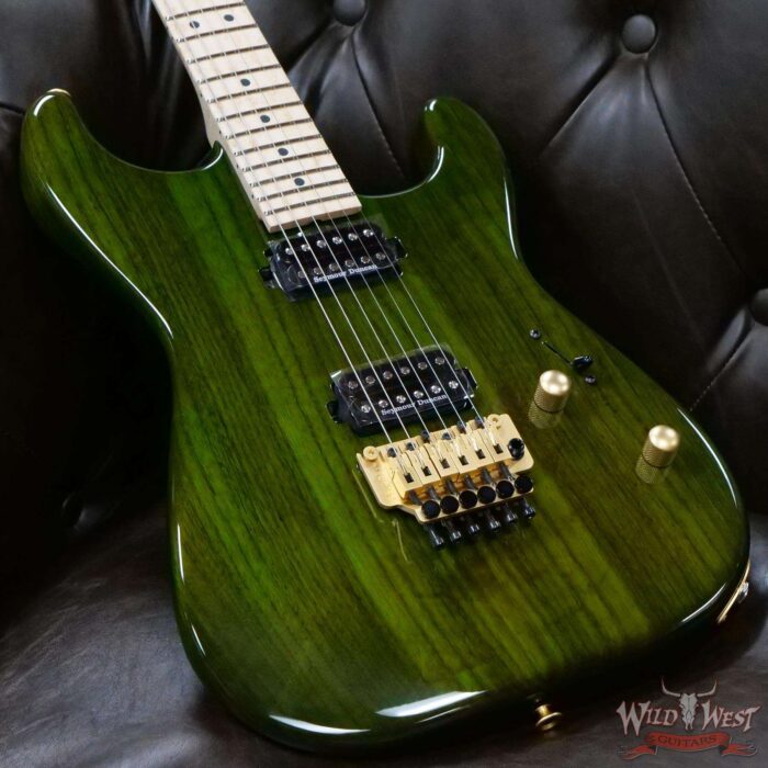 Charvel USA Custom Shop ‘‘Red’’ Dave Nichols Masterbuilt Roasted Ash San Dimas HH Floyd Rose Birdseye Maple Neck Trans Green - Image 8