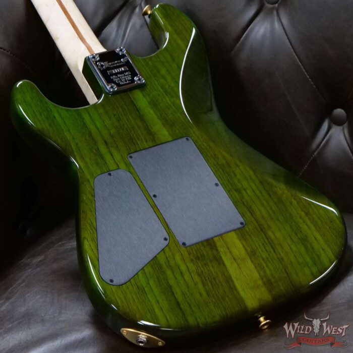 Charvel USA Custom Shop ‘‘Red’’ Dave Nichols Masterbuilt Roasted Ash San Dimas HH Floyd Rose Birdseye Maple Neck Trans Green - Image 11