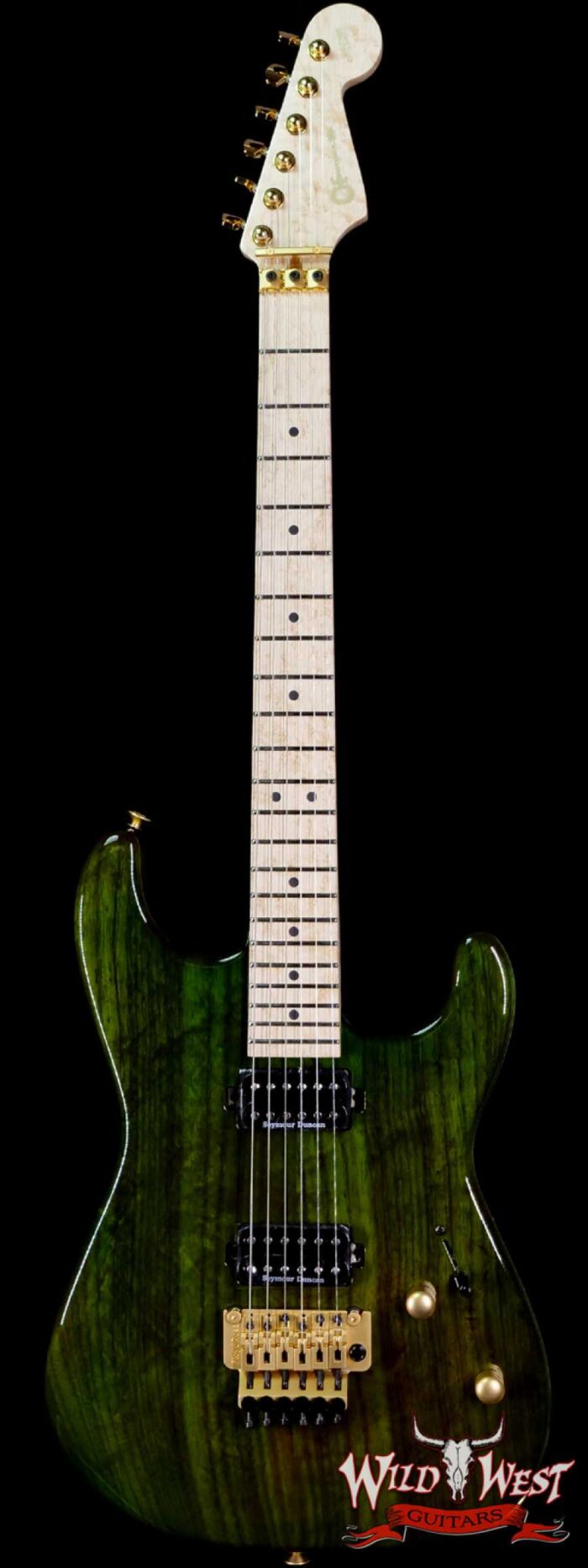 Charvel USA Custom Shop ‘‘Red’’ Dave Nichols Masterbuilt Roasted Ash San Dimas HH Floyd Rose Birdseye Maple Neck Trans Green - Image 1