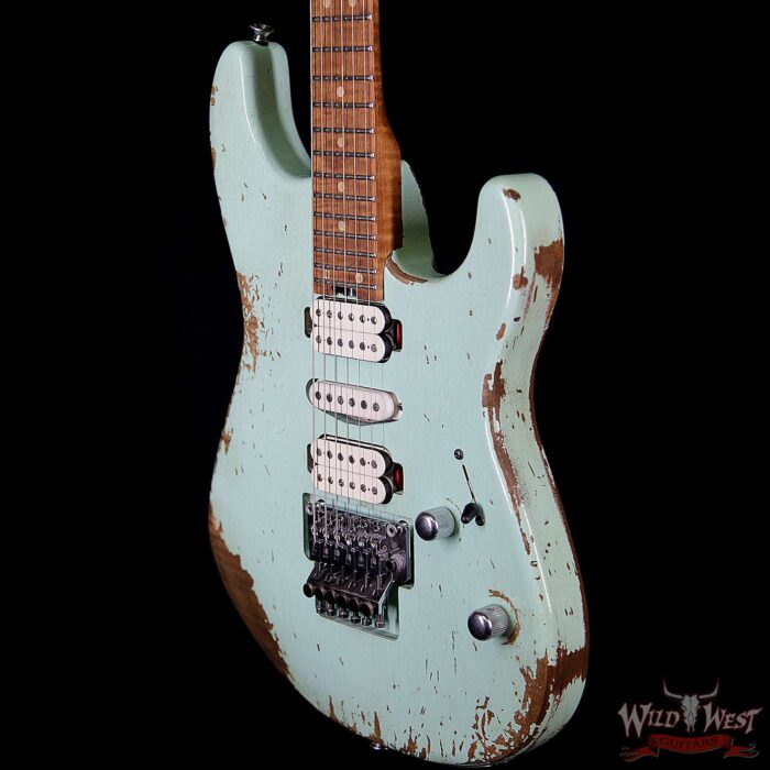 Charvel USA Custom Shop 2018 NAMM 10 Piece Limited San Dimas HSH Floyd Rose Heavy Relic Surf Green - Image 2
