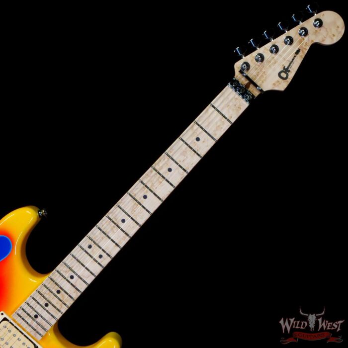 2023 Summer Event Charvel Custom Shop USA Special Edition San Dimas Floyd Rose Birdseye Maple Neck Hot Rod Flames Artwork by Dan Lawrence - Image 4