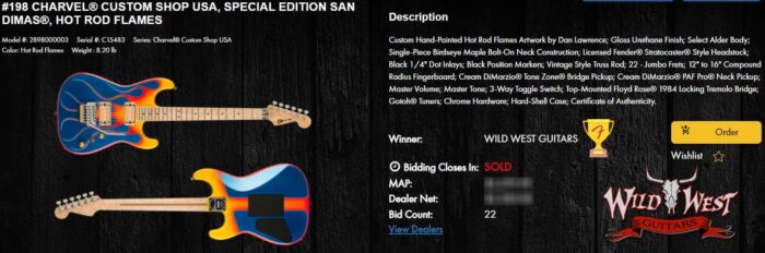 2023 Summer Event Charvel Custom Shop USA Special Edition San Dimas Floyd Rose Birdseye Maple Neck Hot Rod Flames Artwork by Dan Lawrence - Image 13