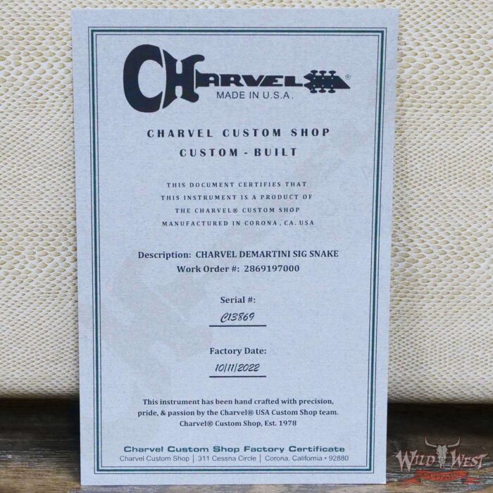 Charvel Custom Shop Warren DeMartini USA Signature Snake Maple Fingerboard Snakeskin - Image 12