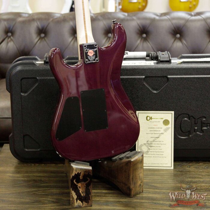 Charvel Custom Shop San Dimas Floyd Rose HH Quilt Maple Top Ebony Fretboard Trans Purple - Image 16