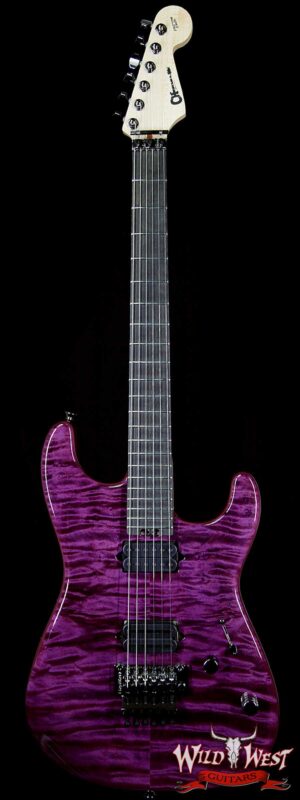 Charvel Custom Shop San Dimas Floyd Rose HH Quilt Maple Top Ebony Fretboard Trans Purple
