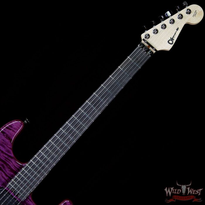 Charvel Custom Shop San Dimas Floyd Rose HH Quilt Maple Top Ebony Fretboard Trans Purple - Image 9