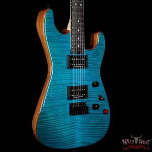Charvel Custom Shop Wild West 004 Masterbuilt Red Dave San Dimas HH Flame Top Kill Switch Trans Aqua - Image 4