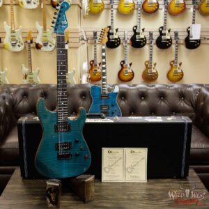 Charvel Custom Shop Wild West 004 Masterbuilt Red Dave San Dimas HH Flame Top Kill Switch Trans Aqua - Image 13