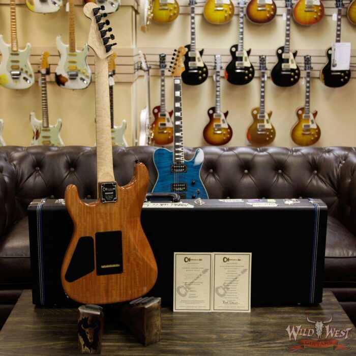 Charvel Custom Shop Wild West 004 Masterbuilt Red Dave San Dimas HH Flame Top Kill Switch Trans Aqua - Image 15