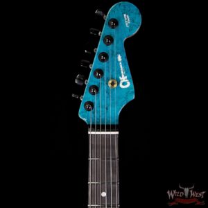 Charvel Custom Shop Wild West 004 Masterbuilt Red Dave San Dimas HH Flame Top Kill Switch Trans Aqua - Image 8